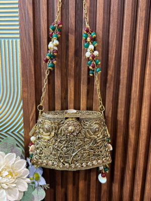 Gulnaar Mini Brass Clutch