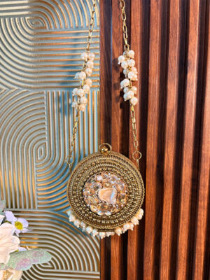 Noor Mini Brass Clutch Round